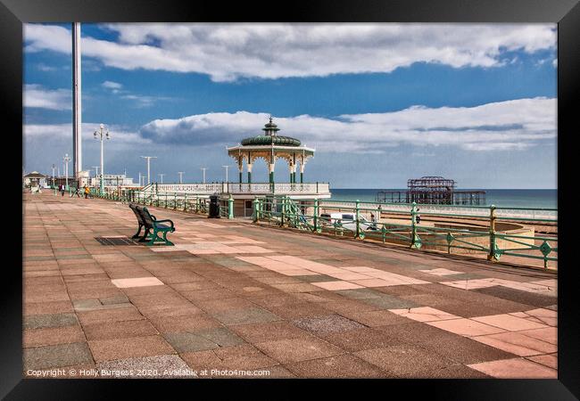 Brighton sea front, Band stand East Sussex Framed Print by Holly Burgess