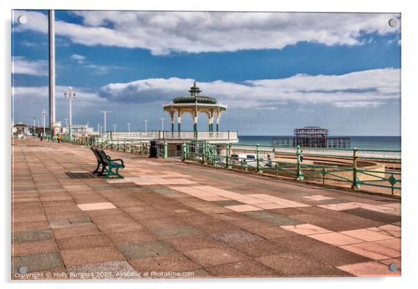 Brighton sea front, Band stand East Sussex Acrylic by Holly Burgess