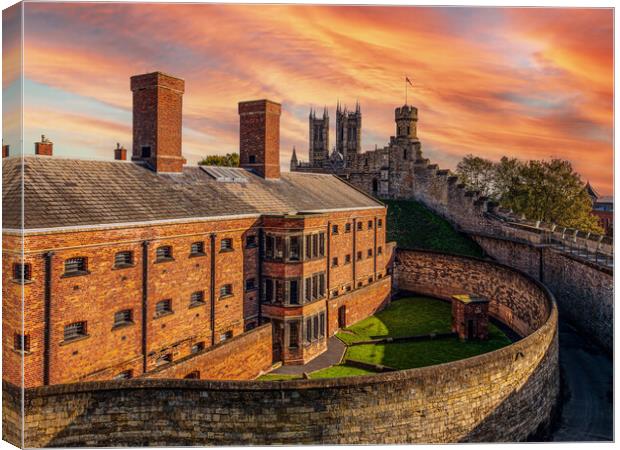 Lincoln Castle Prison and Lincoln Cathedral Canvas Print by Andrew Scott
