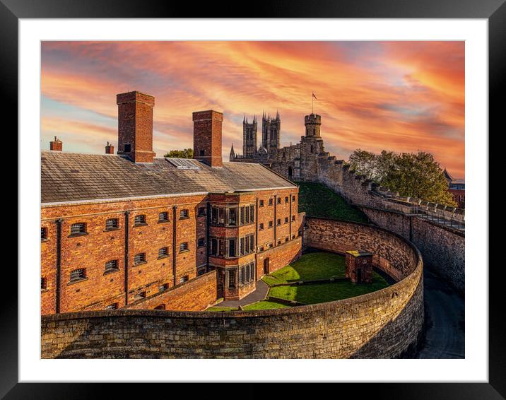Lincoln Castle Prison and Lincoln Cathedral Framed Mounted Print by Andrew Scott