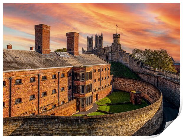 Lincoln Castle Prison and Lincoln Cathedral Print by Andrew Scott