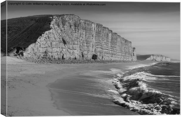  West Bay Dorset  Broadchurch BW Canvas Print by Colin Williams Photography