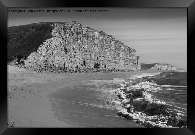  West Bay Dorset  Broadchurch BW Framed Print by Colin Williams Photography