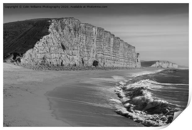  West Bay Dorset  Broadchurch BW Print by Colin Williams Photography