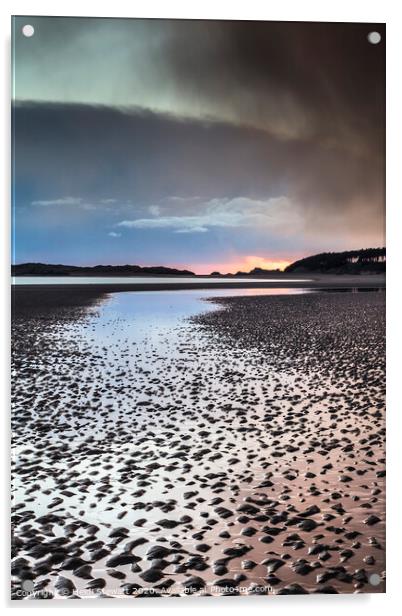 Newborough Beach Sunset Acrylic by Heidi Stewart