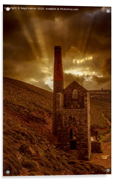 Light Beams Over Towanroath Acrylic by Nigel Hatton