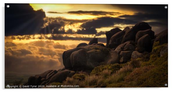 Sunset on The Roaches Acrylic by David Tyrer