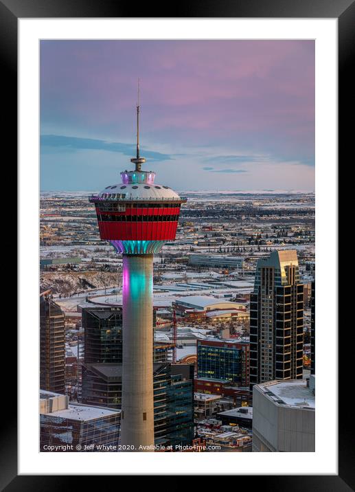 Calgary Tower Framed Mounted Print by Jeff Whyte