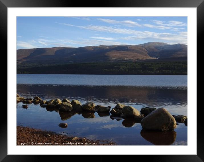 Loch Morlich reflections Framed Mounted Print by Thelma Blewitt