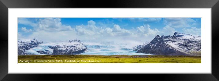 Fjallsarlon Lagoon and Glacier Vatnajokull Framed Mounted Print by Melanie Viola