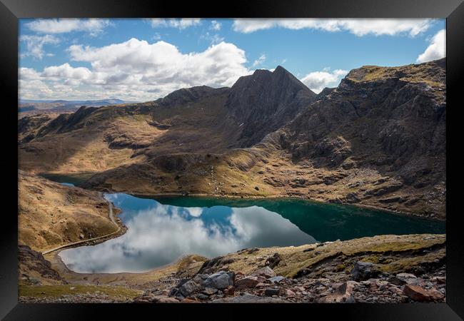Llyn Glaslyn from The Miner's Track Framed Print by Wendy Williams CPAGB