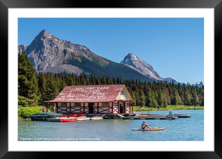 Boat House, Maligne Lake Framed Mounted Print by Jeff Whyte