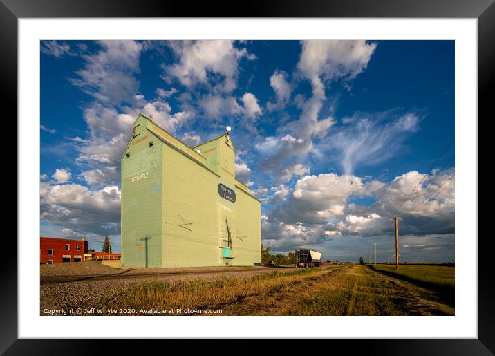Stavely Grain Elevator Framed Mounted Print by Jeff Whyte
