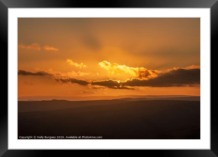 Luminous Twilight Over Stanage Edge Framed Mounted Print by Holly Burgess