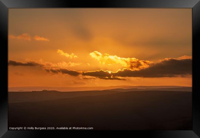 Luminous Twilight Over Stanage Edge Framed Print by Holly Burgess