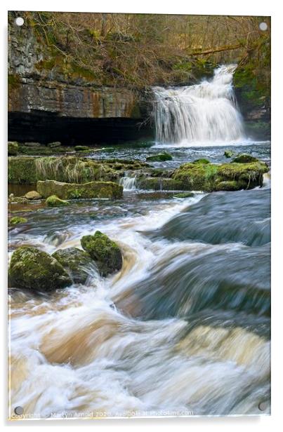 Cauldron Falls, West Burton, Wensleydale, Yorkshir Acrylic by Martyn Arnold