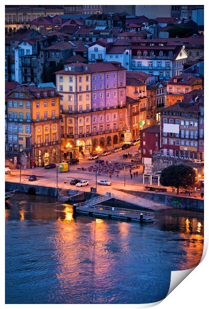 Old City of Porto in the Evening Print by Artur Bogacki