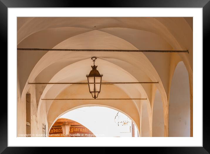 series of cross vaults under an ancient portico of Framed Mounted Print by susanna mattioda