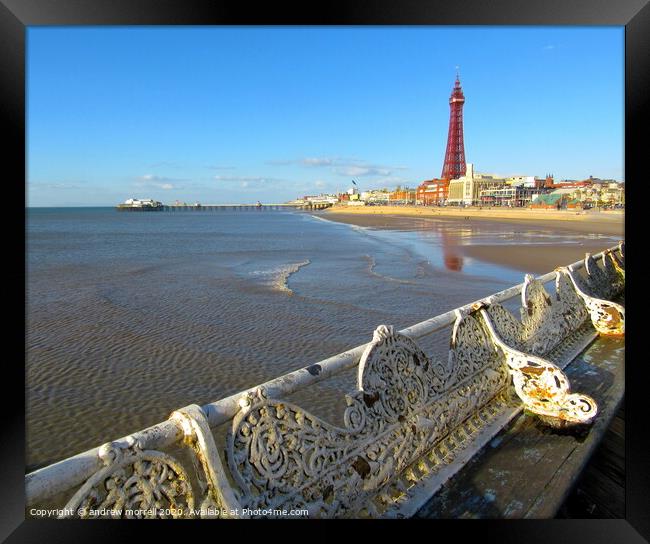 Sunny day in Blackpool  Framed Print by andrew morrell