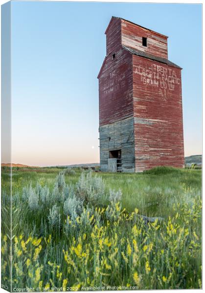 Abandoned grain elevator  Canvas Print by Jeff Whyte