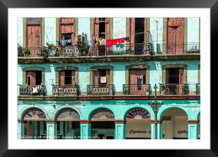 Havana Balconies Framed Mounted Print by Jeff Whyte
