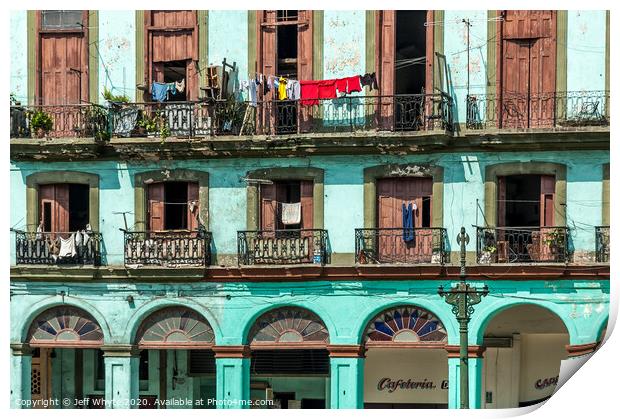 Havana Balconies Print by Jeff Whyte