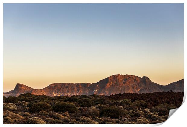 Twilight in the Teide national park, Tenerife Print by Phil Crean