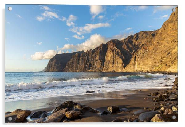 Los Gigantes beach, Tenerife Acrylic by Phil Crean