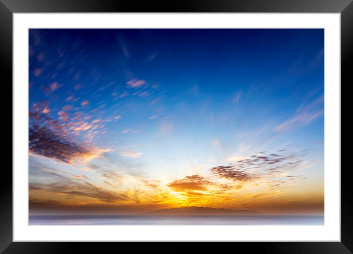Sunset over La Gomera, from Tenerife Framed Mounted Print by Phil Crean