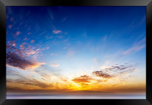 Sunset over La Gomera, from Tenerife Framed Print by Phil Crean