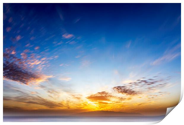 Sunset over La Gomera, from Tenerife Print by Phil Crean