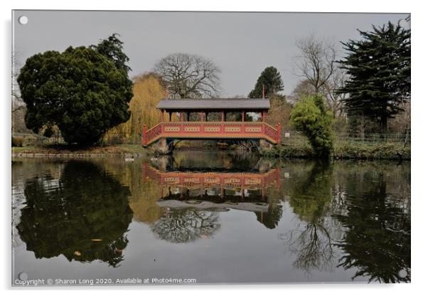 The swiss bridge in Birkenhead Park Acrylic by Photography by Sharon Long 