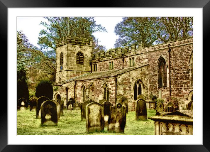 The Church at Croft on Tees Framed Mounted Print by Trevor Kersley RIP