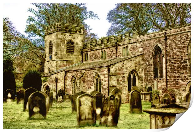 The Church at Croft on Tees Print by Trevor Kersley RIP