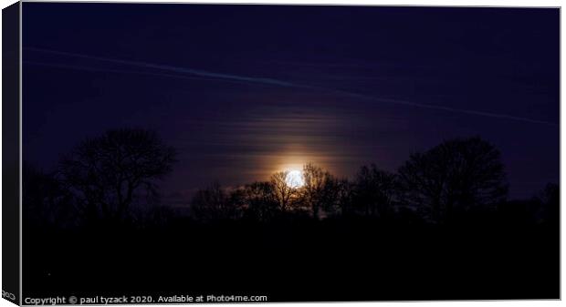 Full moon rise Canvas Print by Paul Tyzack