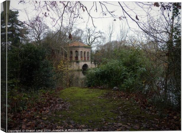 The Roman Boathouse in Birkenhead Park Canvas Print by Photography by Sharon Long 