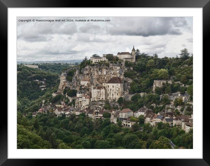 MXI32170 Panoramic landscape of Rocamadour medieva Framed Mounted Print by MaximImages Wall Art