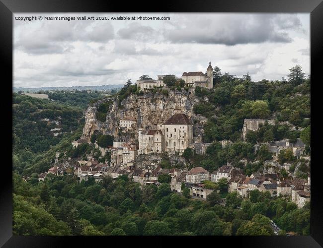 MXI32170 Panoramic landscape of Rocamadour medieva Framed Print by MaximImages Wall Art