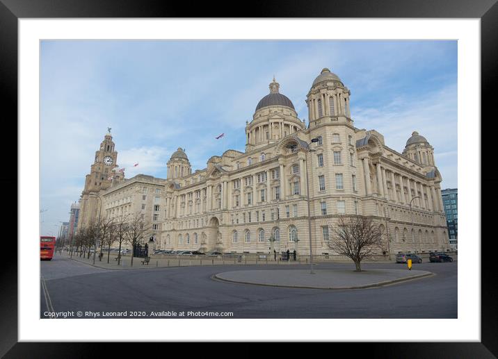 Port of Liverpool building, part of the three graces of Liverpool, Framed Mounted Print by Rhys Leonard