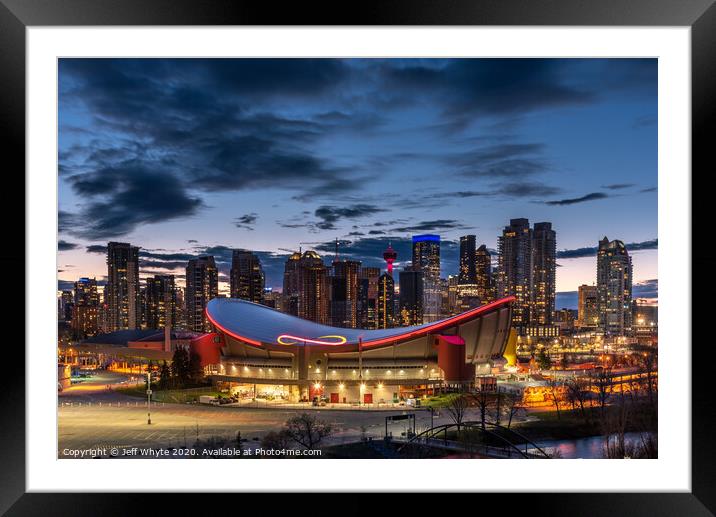 Calgary skyline Framed Mounted Print by Jeff Whyte