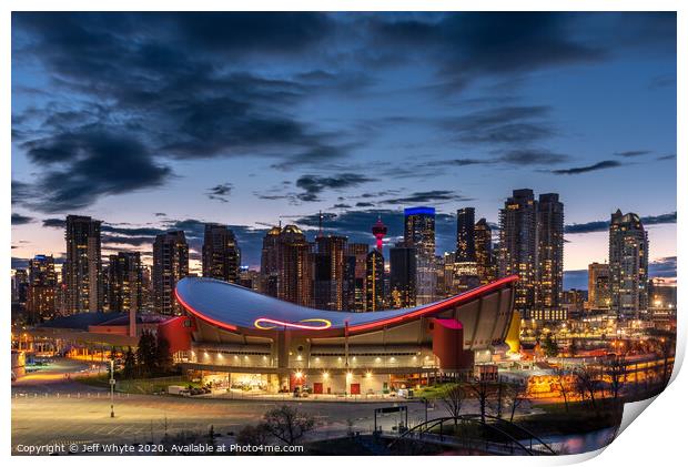 Calgary skyline Print by Jeff Whyte