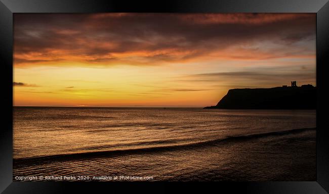 Scarborough Silhouette Framed Print by Richard Perks