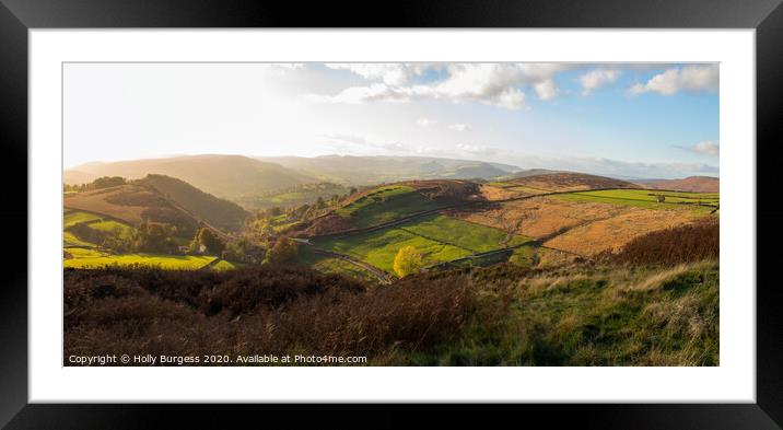 Edale panoramic view off Derbyshire  Framed Mounted Print by Holly Burgess
