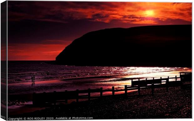 St.Bees Sunset Canvas Print by ROS RIDLEY