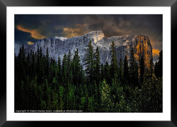 Forest and Mountain Framed Mounted Print by Elaine Manley