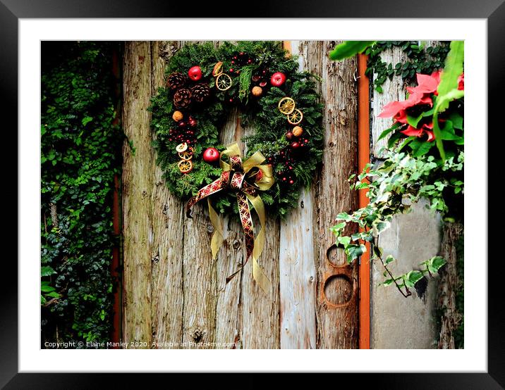 Come In Wreath on Door    misc  Framed Mounted Print by Elaine Manley