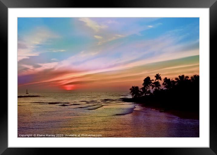 Colourful Sunset Framed Mounted Print by Elaine Manley