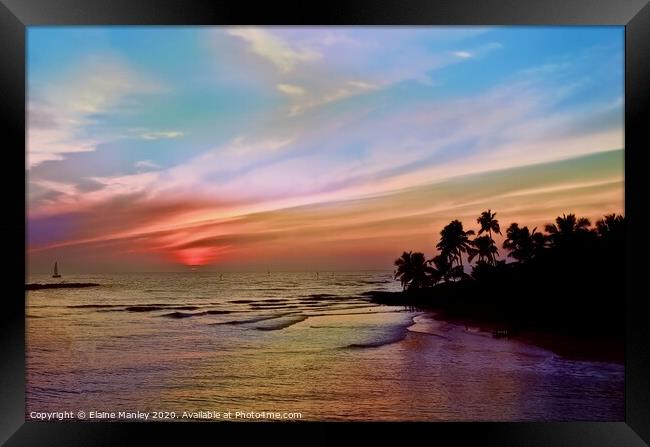 Colourful Sunset Framed Print by Elaine Manley