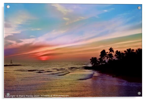 Colourful Sunset Acrylic by Elaine Manley