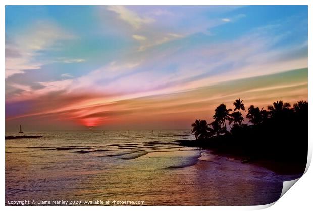 Colourful Sunset Print by Elaine Manley
